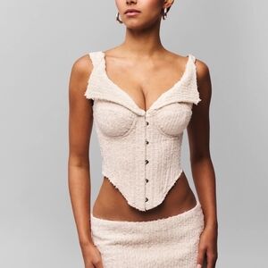 NWT | Guizio Chamonix Chiffon Corset | Size Small | Ivory